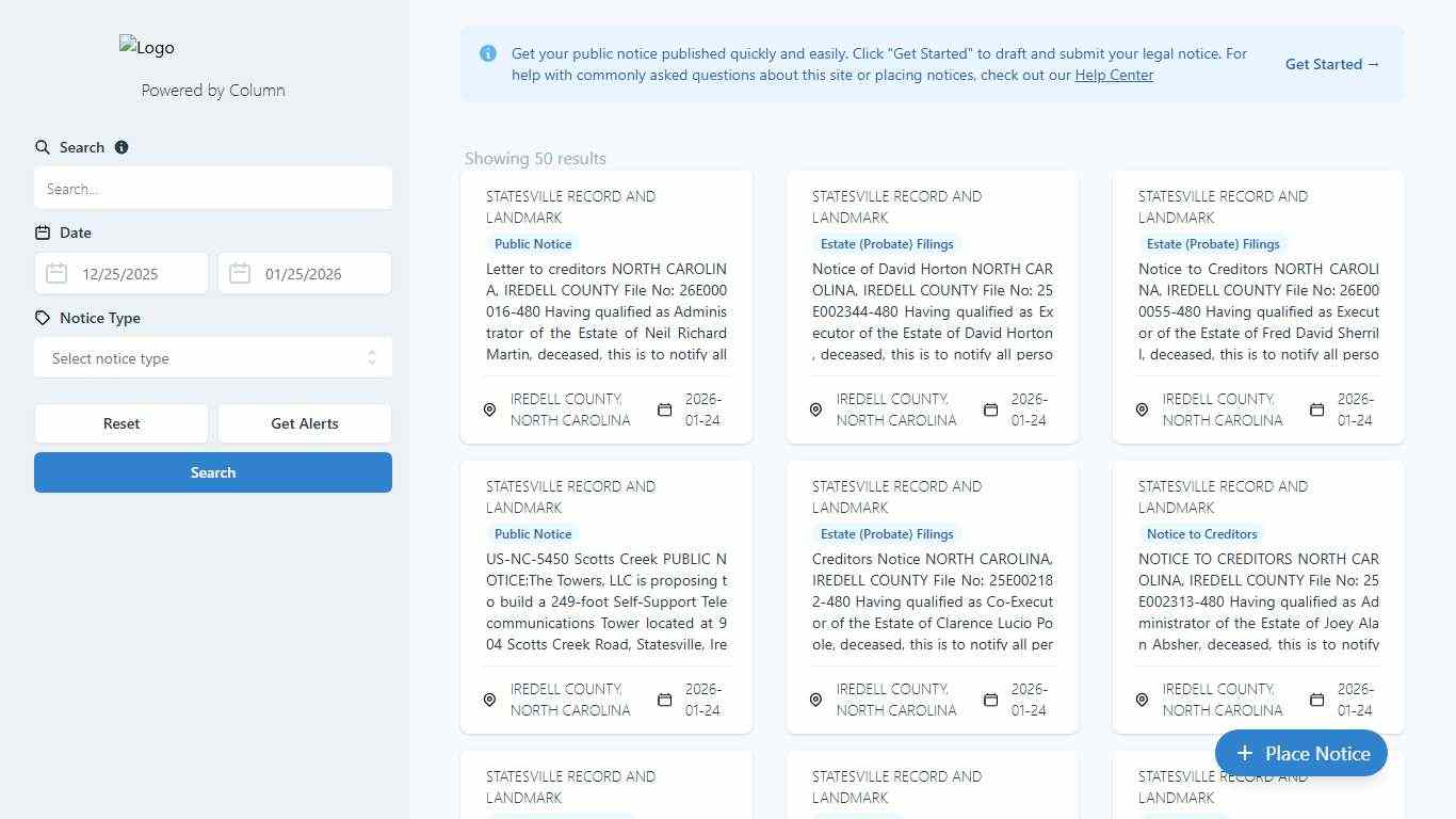 Public Notices Statesville Record and Landmark