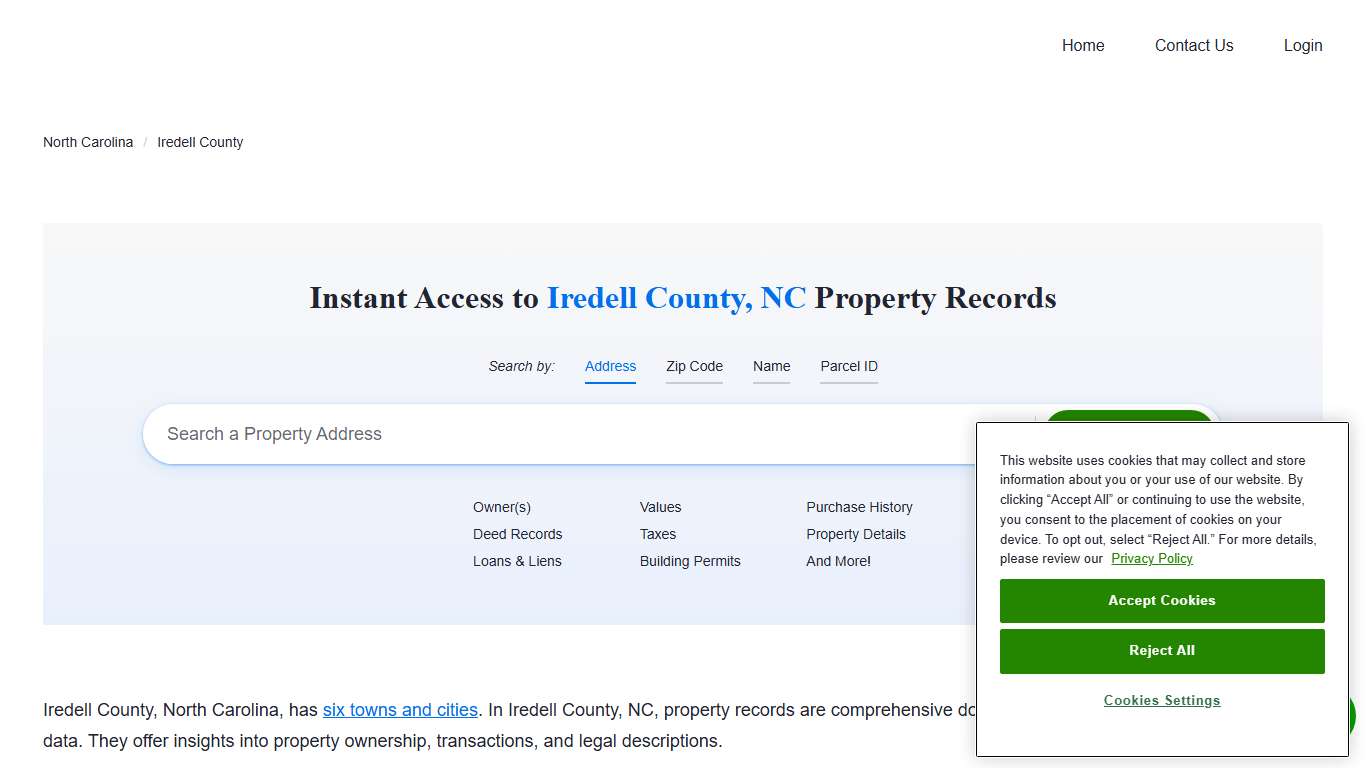 Iredell County Property Records Owners, Deeds, Permits